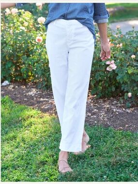 Frank & Eileen Wexford White Linen Wide Leg Pant Size 10